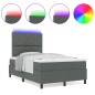 vidaXL Letto con Molle e Materasso LED - Grigio Scuro, 120x200 cm in Tessuto