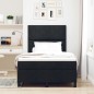 vidaXL Letto con molle e materasso LED - nero, 120 x 200 cm, struttura in tessuto