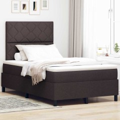 vidaXL Letto con molle e materasso, LED in marrone scuro, 120 x 200 cm