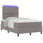 vidaXL Letto con Molle e Materasso con Luce LED in Tortora, 120 x 200 cm, Struttura in Tessuto