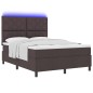 vidaXL letto con molle e materasso a LED - marrone scuro, 140 x 190 cm, tessuto