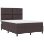 vidaXL letto con molle e materasso a LED - marrone scuro, 140 x 190 cm, tessuto
