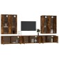 Set di Mobili Porta TV 7 pz Rovere Fumo in Legno Multistrato Set di Mobili Porta TV 7 pz Rovere Fumo in Legno Multistrato