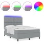 vidaXL Letto con materasso a molle e luci LED, grigio chiaro, 140 x 200 cm, in tessuto.