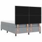 vidaXL Letto con materasso a molle e luci LED, grigio chiaro, 140 x 200 cm, in tessuto.