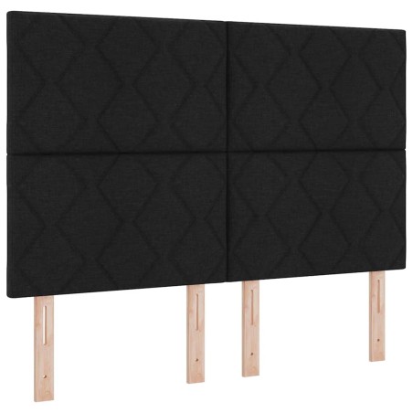 vidaXL Letto con molle, materasso e luci LED nere, 140x200 cm in tessuto