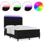 vidaXL Letto con molle, materasso e luci LED nere, 140x200 cm in tessuto