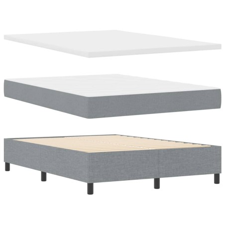vidaXL Letto con molle e materasso grigio chiaro 160x200 cm in tessuto