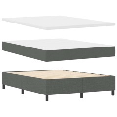 vidaXL Letto con molle e materasso LED in grigio scuro, 160x200 cm in tessuto