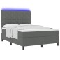 vidaXL Letto con molle e materasso LED in grigio scuro, 160x200 cm in tessuto vidaXL Letto con molle e materasso LED in grigio scuro, 160x200 cm in tessuto