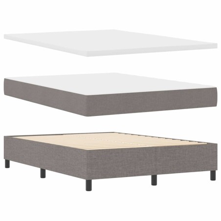 vidaXL Letto con molle e materasso con luce LED - Tortora 160 x 200 cm, in tessuto