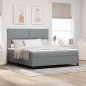 vidaXL Letto a molle con materasso e luce LED grigio chiaro 180x200 cm in tessuto