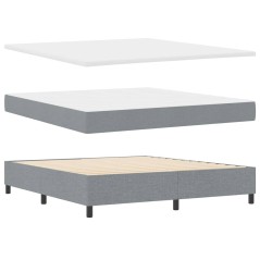 vidaXL Letto a molle con materasso e luce LED grigio chiaro 180x200 cm in tessuto