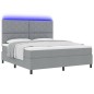 vidaXL Letto a molle con materasso e luce LED grigio chiaro 180x200 cm in tessuto