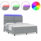 vidaXL Letto a molle con materasso e luce LED grigio chiaro 180x200 cm in tessuto