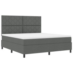 vidaXL letto a molle con materasso e LED - Grigio scuro, 180x200 cm in tessuto