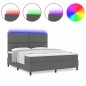 vidaXL letto a molle con materasso e LED - Grigio scuro, 180x200 cm in tessuto vidaXL letto a molle con materasso e LED - Grigio scuro, 180x200 cm in tessuto