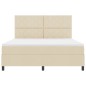 vidaXL Letto a molle con materasso e luce LED crema - 180 x 200 cm, telaio in tessuto