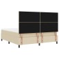 vidaXL Letto a molle con materasso e luce LED crema - 180 x 200 cm, telaio in tessuto