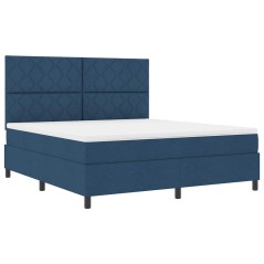 vidaXL Letto a Molle con Materasso e Luce LED - Blu, 180x200 cm, Tessuto