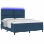 vidaXL Letto a Molle con Materasso e Luce LED - Blu, 180x200 cm, Tessuto