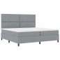 vidaXL Letto con molle e materasso e luce LED, Grigio chiaro, 200 x 200 cm, Tessuto