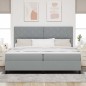 vidaXL Letto con molle e materasso e luce LED, Grigio chiaro, 200 x 200 cm, Tessuto