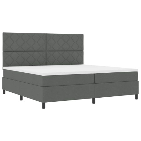 vidaXL Letto Box Spring con materasso e LED grigio scuro, 200x200 cm in tessuto