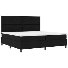 vidaXL Letto con molle, materasso e LED Nero 200x200 cm - Struttura in tessuto