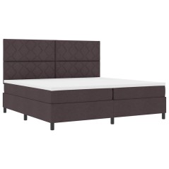 vidaXL Letto con molle e materasso LED, marrone scuro, 200x200 cm, in tessuto
