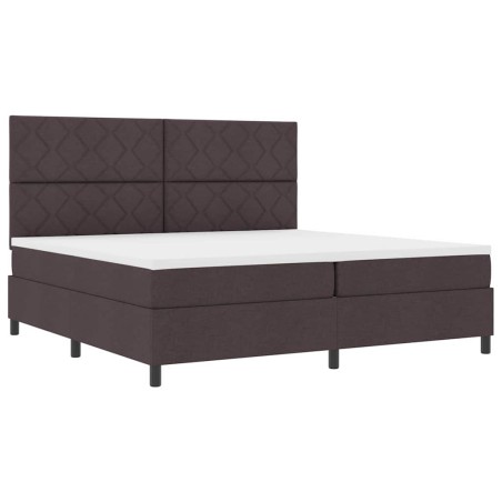 vidaXL Letto con molle e materasso LED, marrone scuro, 200x200 cm, in tessuto