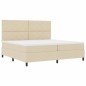 vidaXL Letto con molle e materasso LED - Panna, 200 x 200 cm, in tessuto