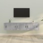 Set di Mobili Porta TV 4 pz Grigio Sonoma in Legno Multistrato Set di Mobili Porta TV 4 pz Grigio Sonoma in Legno Multistrato