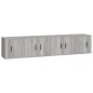 Set di Mobili Porta TV 4 pz Grigio Sonoma in Legno Multistrato Set di Mobili Porta TV 4 pz Grigio Sonoma in Legno Multistrato