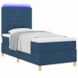 vidaXL Letto Box Spring con Materasso e LED Blu 90x200 cm Tessuto