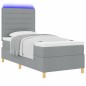 vidaXL Box Spring Letto con Materasso e Luce LED Grigio Chiaro 100x200 cm Tessuto vidaXL Box Spring Letto con Materasso e Luce LED Grigio Chiaro 100x200 cm Tessuto