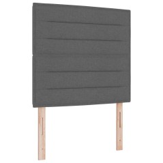vidaXL Letto a Molle con Materasso & LED Grigio Scuro 100x200 cm in Tessuto