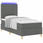 vidaXL Letto a Molle con Materasso & LED Grigio Scuro 100x200 cm in Tessuto