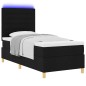 vidaXL Letto con Rete a Molle e Materasso & LED Nero 100x200 cm Tessuto vidaXL Letto con Rete a Molle e Materasso & LED Nero 100x200 cm Tessuto