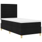 vidaXL Letto con Rete a Molle e Materasso & LED Nero 100x200 cm Tessuto vidaXL Letto con Rete a Molle e Materasso & LED Nero 100x200 cm Tessuto