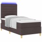 vidaXL Letto Contenitore con Materasso e LED Marrone Scuro 100x200 cm Tessuto vidaXL Letto Contenitore con Materasso e LED Marrone Scuro 100x200 cm Tessuto
