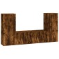 Set di Mobili Porta TV 4 pz Rovere Fumo in Legno Multistrato Set di Mobili Porta TV 4 pz Rovere Fumo in Legno Multistrato