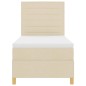 vidaXL Letto Box Spring con Materasso & LED Panna 100x200 cm Tessuto