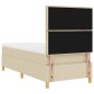 vidaXL Letto Box Spring con Materasso & LED Panna 100x200 cm Tessuto
