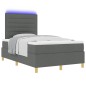 vidaXL Letto con Box Spring e Materasso & LED Grigio Scuro 120x190 cm Tessuto
