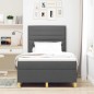 vidaXL Letto con Box Spring e Materasso & LED Grigio Scuro 120x190 cm Tessuto
