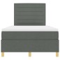 vidaXL Letto con Box Spring e Materasso & LED Grigio Scuro 120x190 cm Tessuto