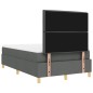vidaXL Letto con Box Spring e Materasso & LED Grigio Scuro 120x190 cm Tessuto