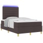 vidaXL Letto a molle con materasso e LED marrone scuro 120x190 cm in tessuto