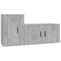 Set di Mobili Porta TV 2 pz Grigio Cemento in Legno Multistrato Set di Mobili Porta TV 2 pz Grigio Cemento in Legno Multistrato